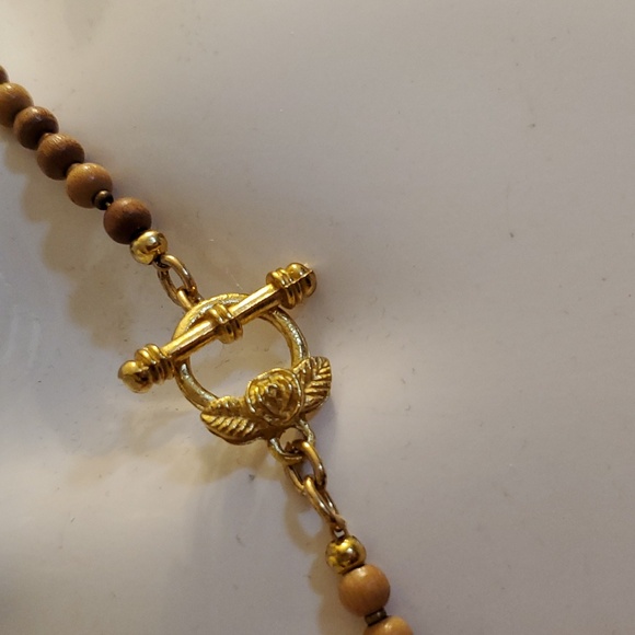 Wood/Precious Stone Necklace - Picture 3 of 4